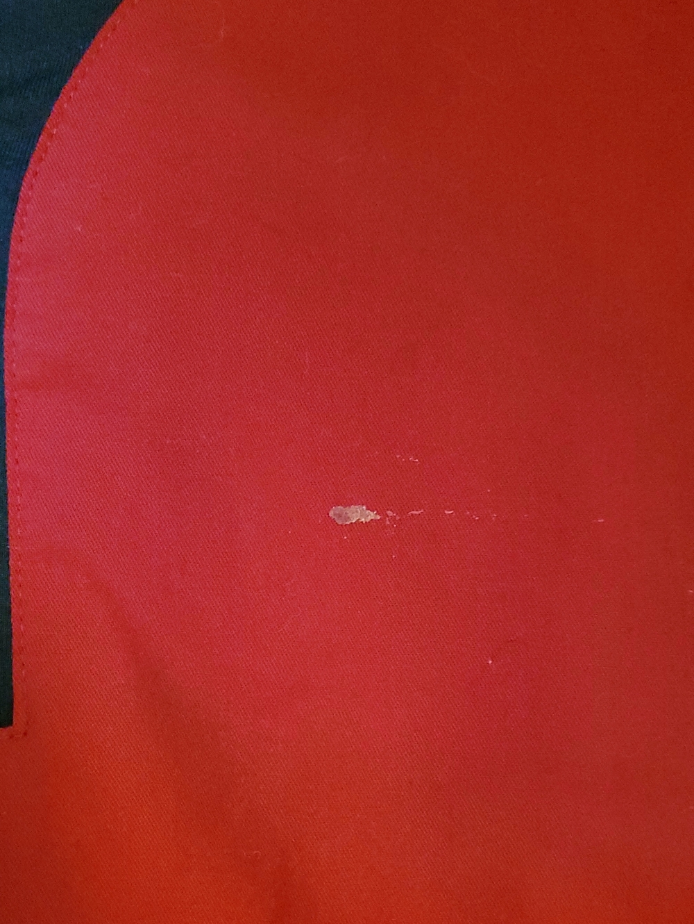 Red Medical Scrub Top with Black Trim - Picture 3 of 3